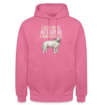 Großer Pyrenäenhund - Unisex Hoodie - Pink - Vorne - Alina (178cm) & Michal (187cm)