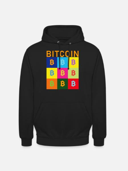 Bitcoin PopArt orange - Unisex Hoodie - Schwarz