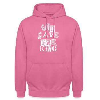 König der britischen Königsfamilie, Karl III., Gott schütze die - Unisex Hoodie - Pink - Vorne - Alina (178cm) & Michal (187cm)
