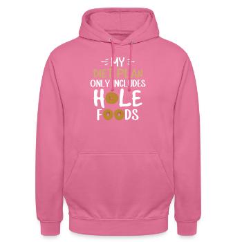 Bagel Spruch Geschenk - Unisex Hoodie - Pink - Vorne - Alina (178cm) & Michal (187cm)