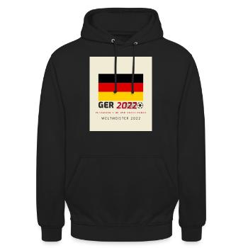 Ger 2022 Weltmeister - Unisex Hoodie - Schwarz - Vorne - Alina (178cm) & Michal (187cm)