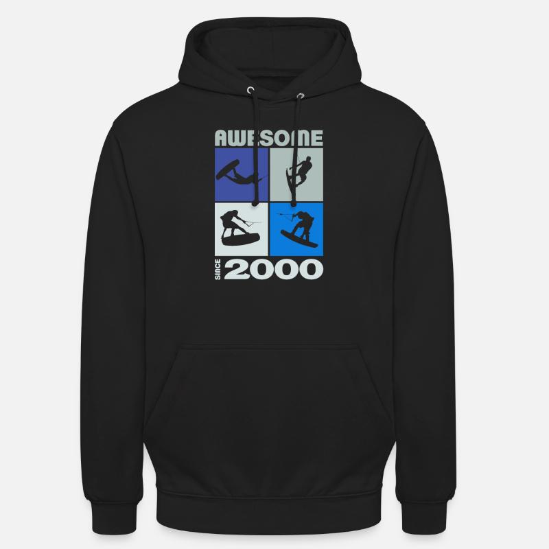 Génial depuis 2000. Wakeboard Lifestyle - Sweat-shirt à capuche unisexe - noir