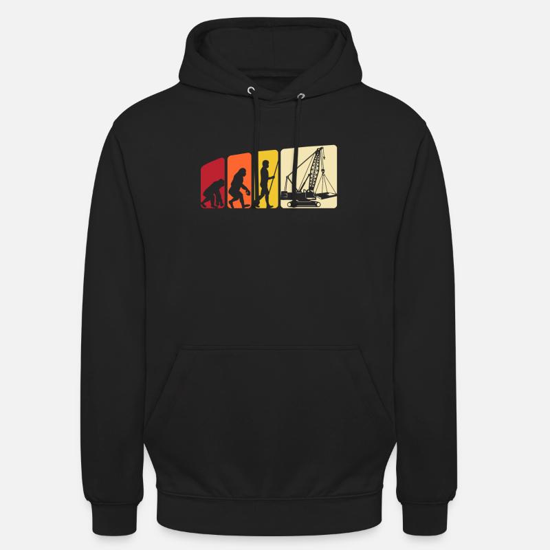 Kranführer Evolution Kranfahrer - Unisex Hoodie - Schwarz