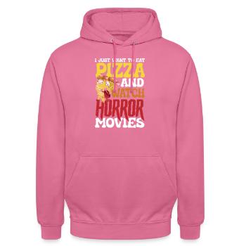 Pizza Food & Horreur - Sweat-shirt à capuche unisexe - rose - Devant - Alina (178cm) & Michal (187cm)