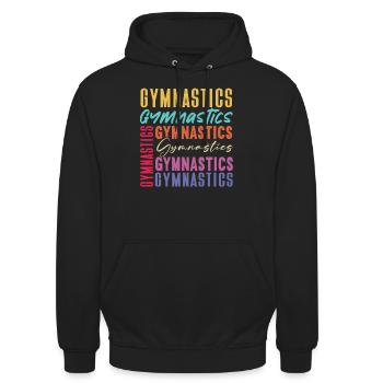 Akrobat Turner Gymnastik Turnen Tumbling - Unisex Hoodie - Schwarz - Vorne - Alina (178cm) & Michal (187cm)