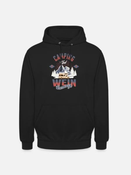 Camping und wein - Unisex Hoodie - Schwarz