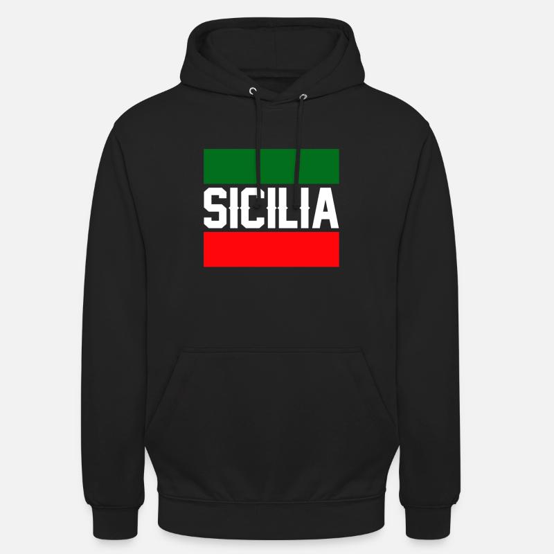 Sicile drapeau Sicile Palerme Italie - Sweat-shirt à capuche unisexe - noir