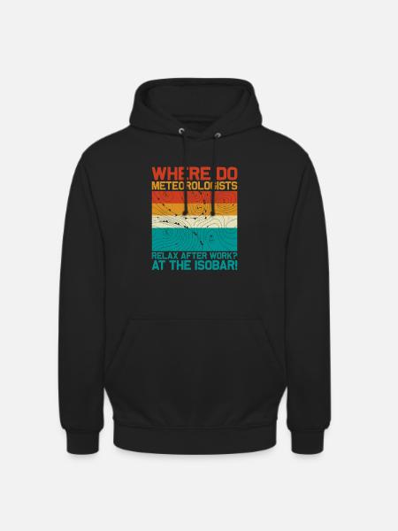 Waar ontspannen meteorologen zich bij de Isobar-meteoor - Uniseks hoodie - zwart