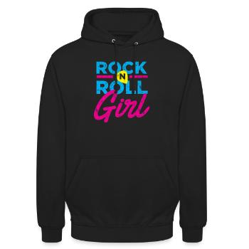 Fille du rock ́n ́roll - Sweat-shirt à capuche unisexe - noir - Devant - Alina (178cm) & Michal (187cm)