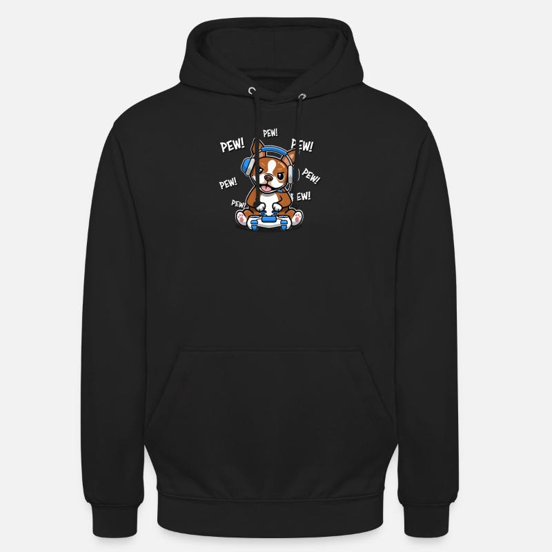 Terrier de Boston rouge - Sweat-shirt à capuche unisexe - noir