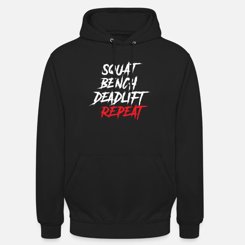 Squat Bench Deadlift Repeat Powerlifting - Sweat-shirt à capuche unisexe - noir