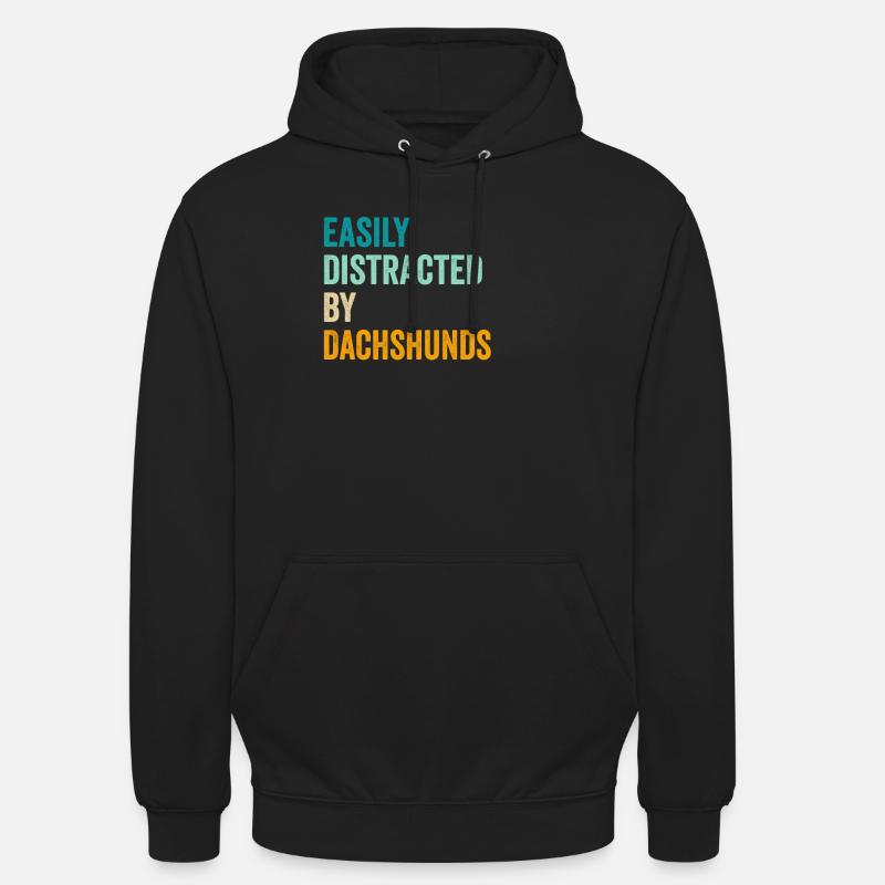 Facilement distrait par les teckels - Sweat-shirt à capuche unisexe - noir