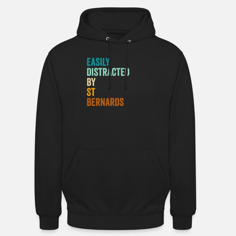 Facilement distrait par St Bernards - Sweat-shirt à capuche unisexe - noir