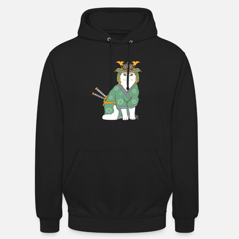 Neko Samurai Funny - Unisex Hoodie - black