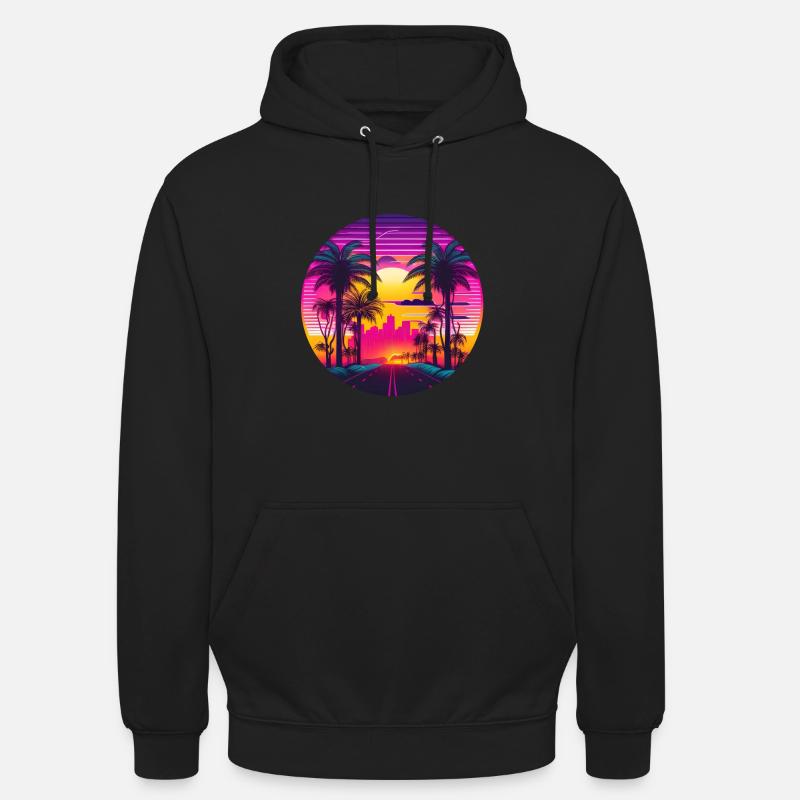 Retrowave Synthwave 80s Design - Unisex Hoodie - Schwarz
