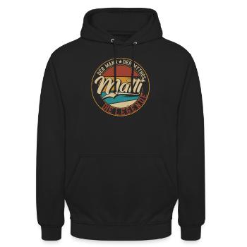 Matti Der Mann der Mythos die Legende Geschenk - Unisex Hoodie - Schwarz - Vorne - Alina (178cm) & Michal (187cm)