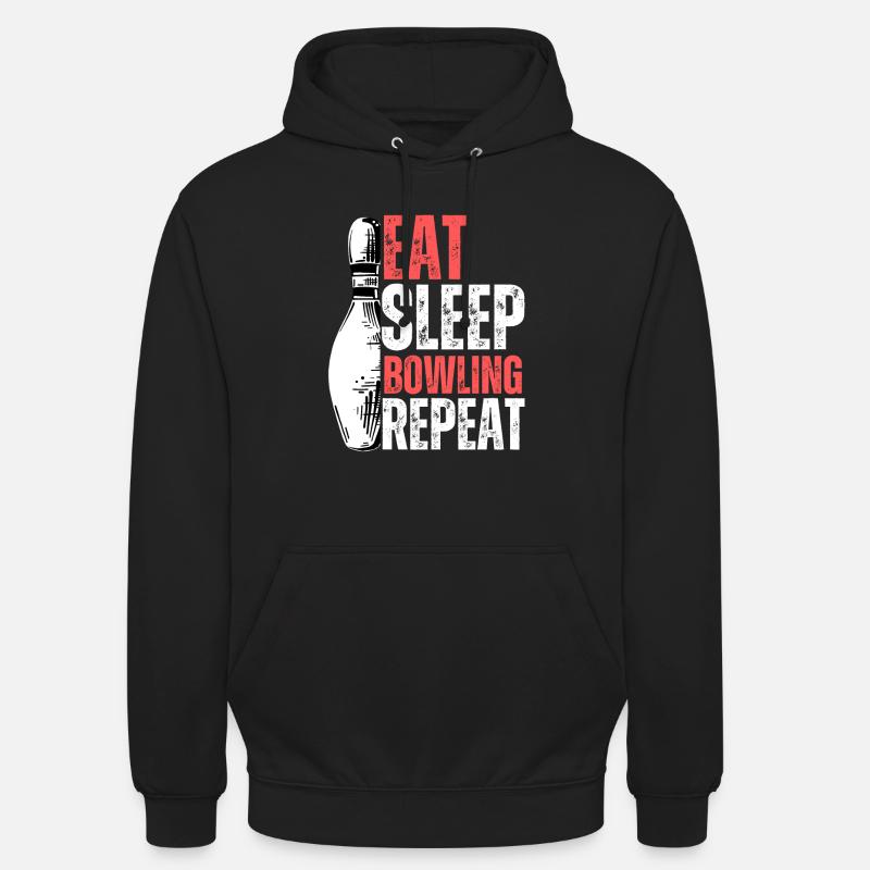Manger Sleep Bowling Répéter - Sweat-shirt à capuche unisexe - noir
