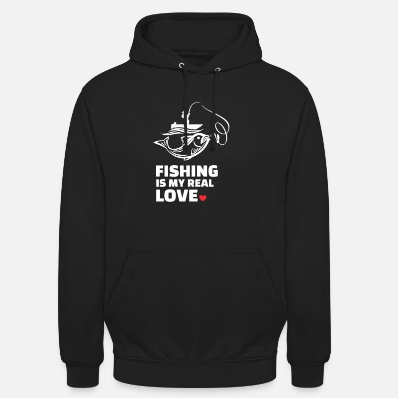 J’adore pêcher - Sweat-shirt à capuche unisexe - noir