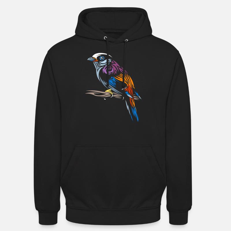 Tatouage de moineau - Sweat-shirt à capuche unisexe - noir
