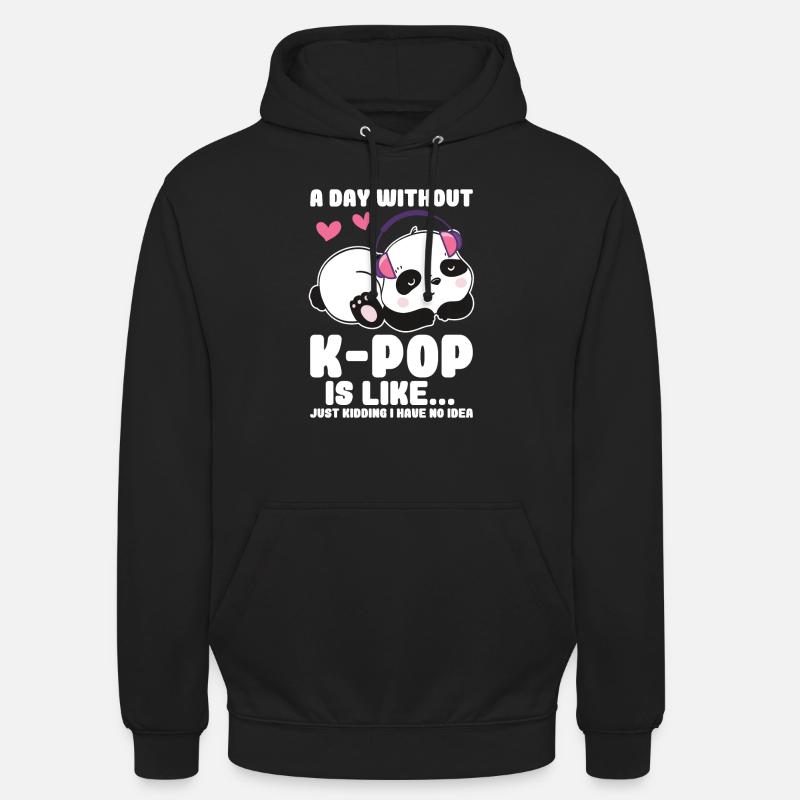 K-Pop Panda - Sweat-shirt à capuche unisexe - noir