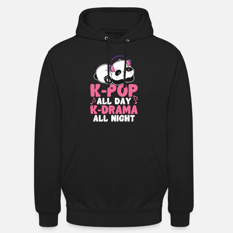 K-Pop Panda - Sweat-shirt à capuche unisexe - noir