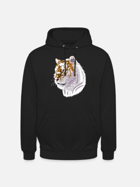 Siberian snowy tiger - Unisex Hoodie - black