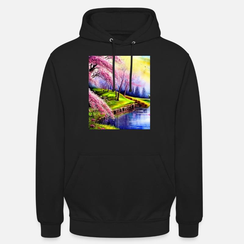 Paysage - Sweat-shirt à capuche unisexe - noir