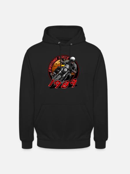 Awesome since 1989, biker's birthday - Unisex Hoodie - black
