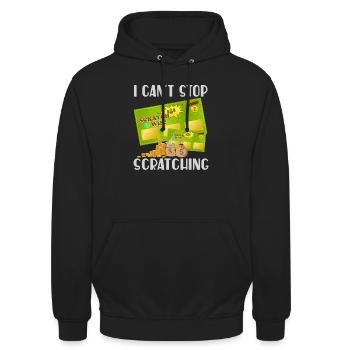Ich kann nicht aufhören zu kratzen - Unisex Hoodie - Schwarz - Vorne - Alina (178cm) & Michal (187cm)