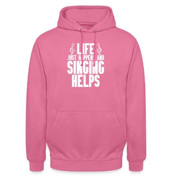 Sing - Unisex Hoodie - pink - Front - Alina (178cm) & Michal (187cm)