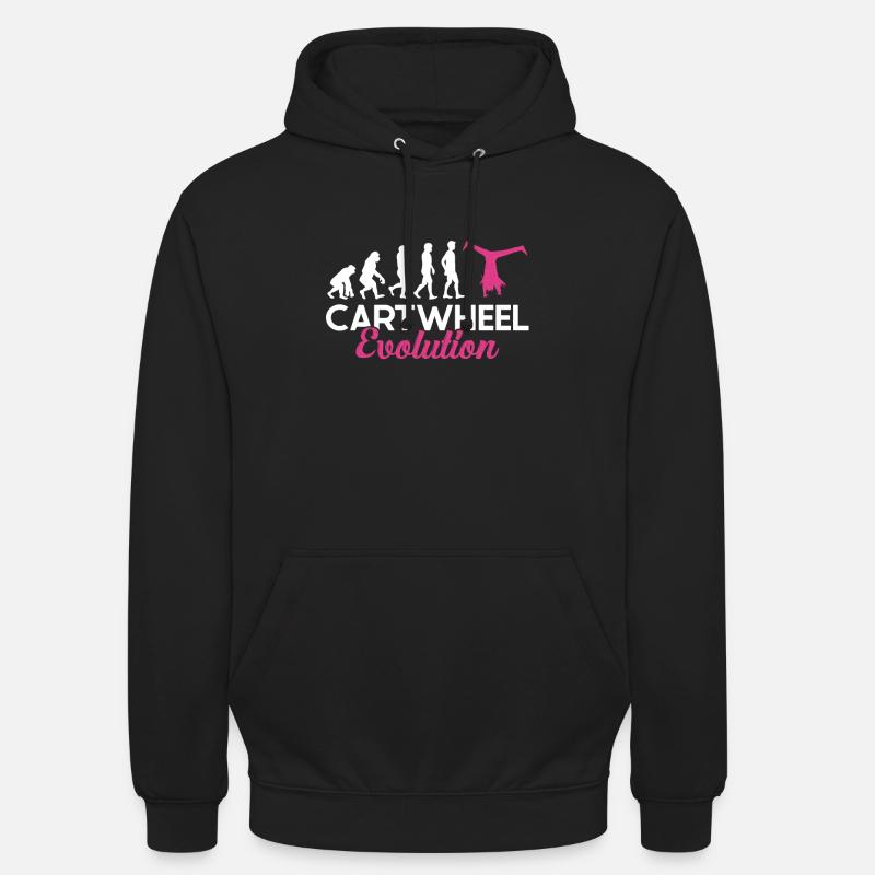 Roue de chariot -gymnaste tombe - Sweat-shirt à capuche unisexe - noir