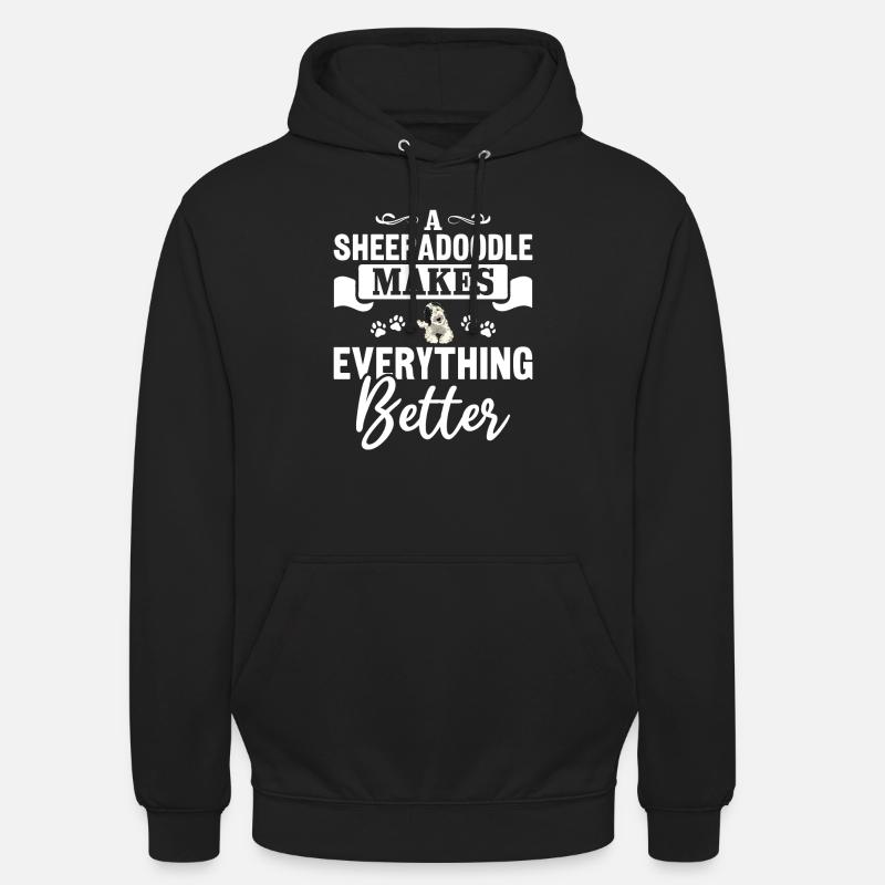 Sheepadoodle Doodle Dog - Sweat-shirt à capuche unisexe - noir