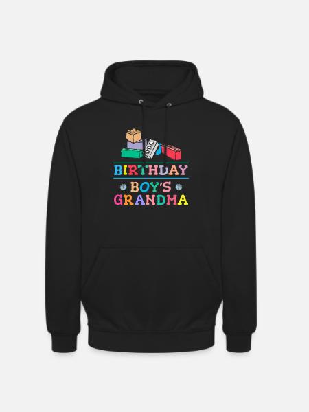 Birthday Kids Grandma Building Blocks - Unisex Hoodie - black