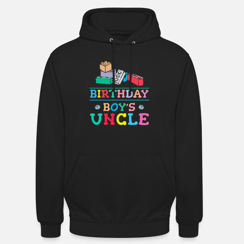 Oncle du garçon d’anniversaire Bauklötze - Sweat-shirt à capuche unisexe - noir