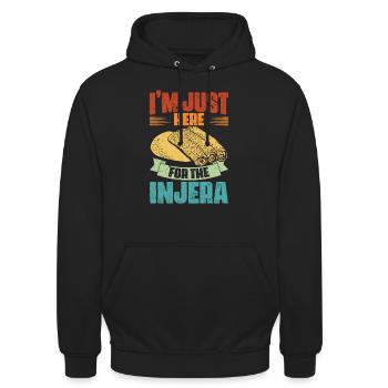 Vintage I'm Just Here For The Injera Ethiopian - Unisex Hoodie - Schwarz - Vorne - Alina (178cm) & Michal (187cm)