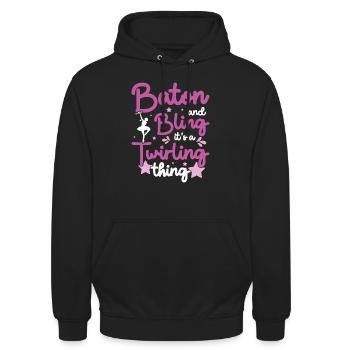 Tambourstab swirling - Unisex Hoodie - black - Front - Alina (178cm) & Michal (187cm)