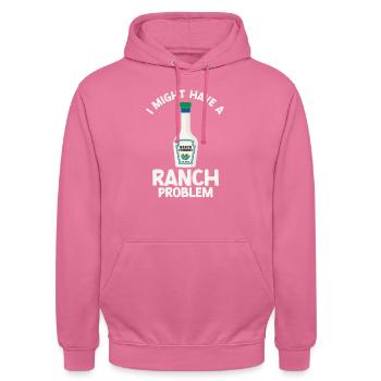 Ranch -Dressing -Ranch -Salatdressing - Unisex Hoodie - Pink - Vorne - Alina (178cm) & Michal (187cm)