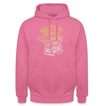 Hauts de france Nord pas de calais chti humour - Sweat-shirt à capuche unisexe - rose - Devant - Alina (178cm) & Michal (187cm)