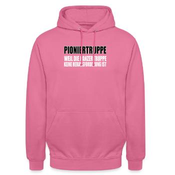 Lustiges Bundeswehr Soldaten - Unisex Hoodie - Pink - Vorne - Alina (178cm) & Michal (187cm)