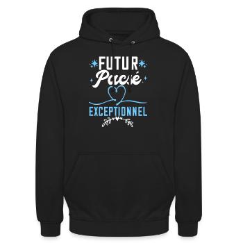 Futur Pacsé Exceptionnel - Sweat-shirt à capuche unisexe - noir - Devant - Alina (178cm) & Michal (187cm)