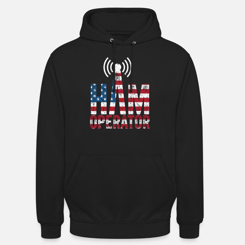 Ham Operator US-Flagge - Unisex Hoodie - Schwarz