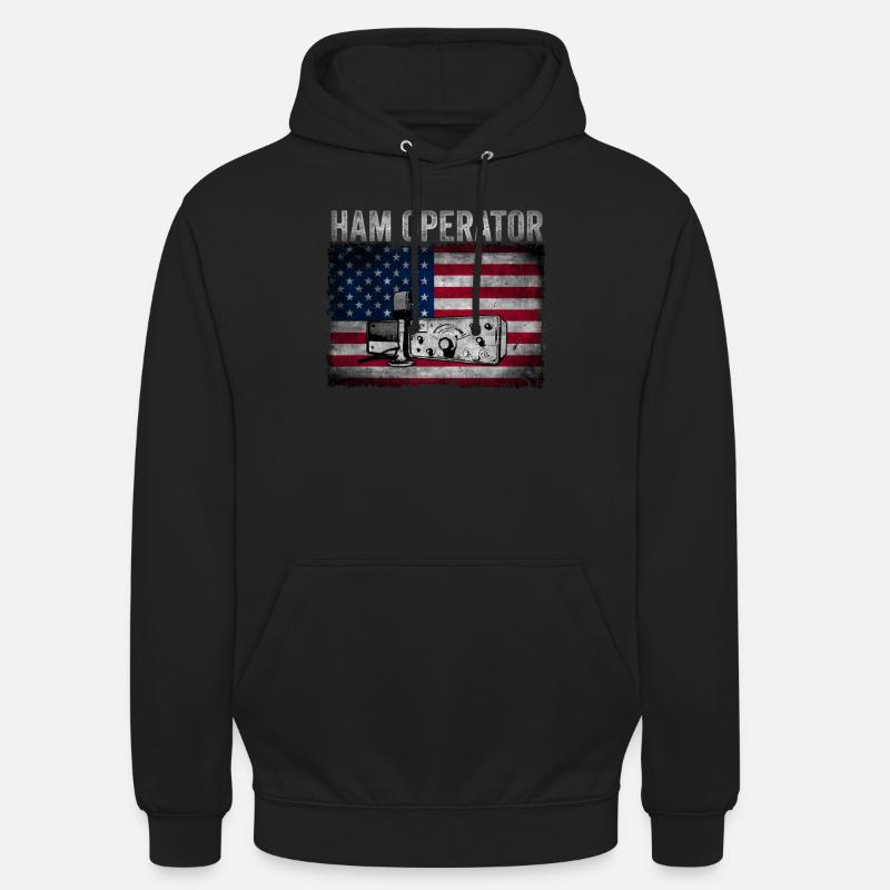 Ham Operator US-Flagge - Unisex Hoodie - Schwarz