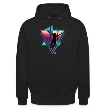 Klippenspringen Extremsportarten Bungee Jumping - Unisex Hoodie - Schwarz - Vorne - Alina (178cm) & Michal (187cm)