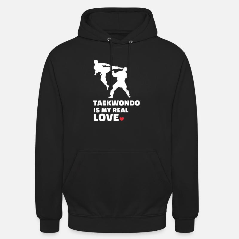 J’adore le Taekwondo - Sweat-shirt à capuche unisexe - noir