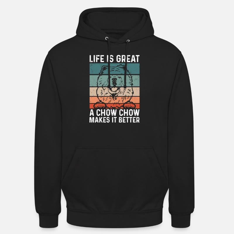 Chow Chow Chien - Sweat-shirt à capuche unisexe - noir