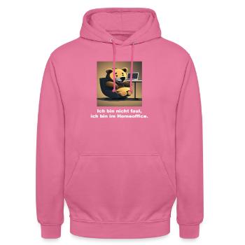 Lustige Sprüche / Lustige Bilder - Homeoffice - Unisex Hoodie - Pink - Vorne - Alina (178cm) & Michal (187cm)