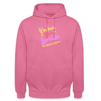 Freundlichkeit ist kostenlos, streuen Sie das Zeug überall - Unisex Hoodie - Pink - Vorne - Alina (178cm) & Michal (187cm)