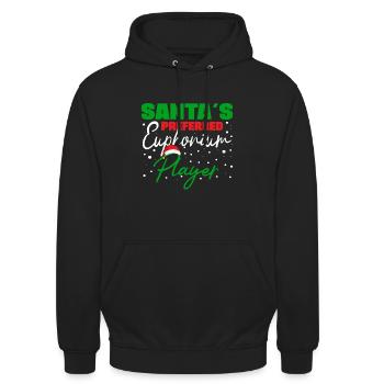 Santas Preferred Euphonium Player Baritone Bass - Unisex Hoodie - black - Front - Alina (178cm) & Michal (187cm)