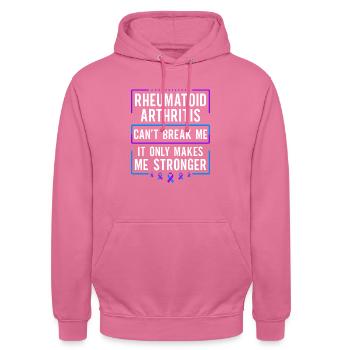 La polyarthrite rhumatoïde ne peut pas me briser - Sweat-shirt à capuche unisexe - rose - Devant - Alina (178cm) & Michal (187cm)