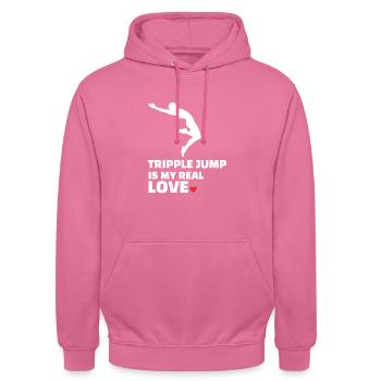 J’adore le triple saut - Sweat-shirt à capuche unisexe - rose - Devant - Alina (178cm) & Michal (187cm)